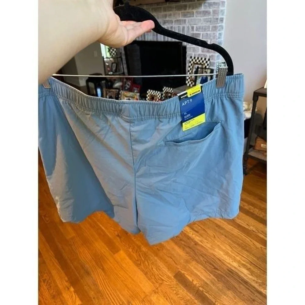 New Men's Apt.9 Premier Flex Shorts Pull-on/Drawstring/Pockets‎ blue XL
